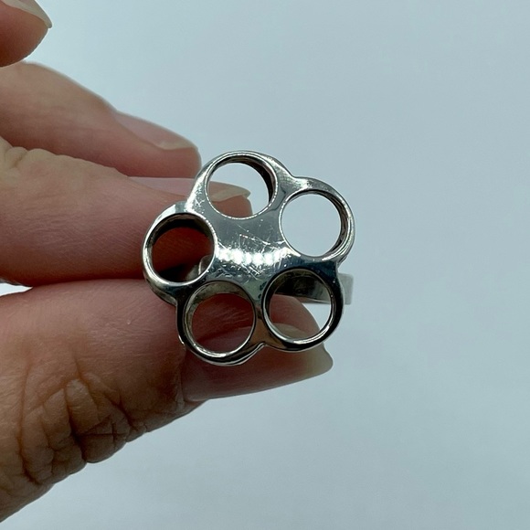 Vintage Retro Sterling Silver 925 Flower Ring - Picture 4 of 11